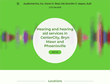 Tablet Screenshot of greaterphilaaudiology.com